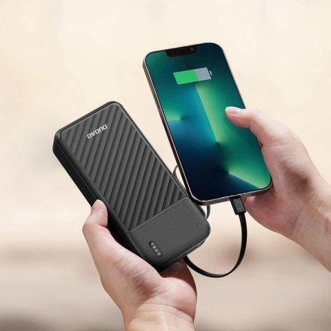 Powerbank Dudao K11 Max 30000mAh z wbudowanymi kablami - czarny