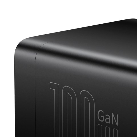 Stacja ładująca Baseus GaN3 Pro 100W EU + 2 x USB-A + 2 x USB-C z kablem 1m Baseus Xiaobai USB-C 100W - czarna