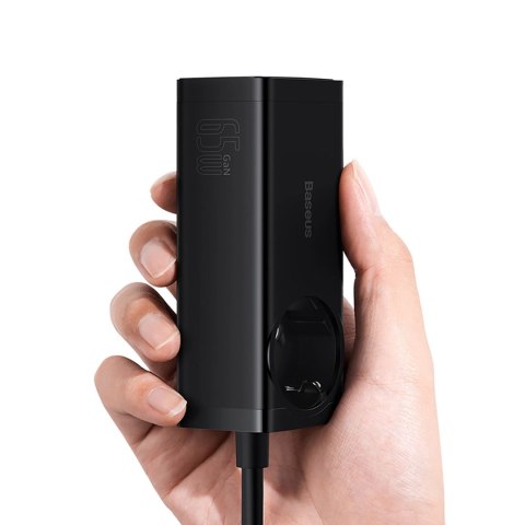 Stacja ładująca Baseus GaN3 Pro 65W EU + 2 x USB-C + 2 x USB-A z kablem Baseus Xiaobai USB-C 100W 1m - czarna