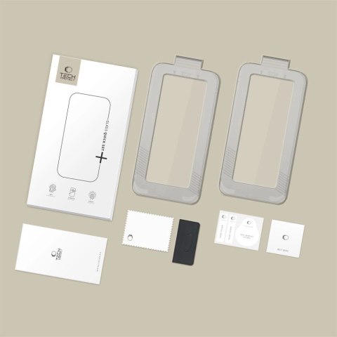 Szkło hartowane Tech-Protect Quick Set+ 2-pack na iPhone 17 Pro Max - czarne