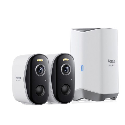 Zewnętrzny zestaw monitoringu Baseus Security N1 Plus Dual 2K (2 kamery) - biały