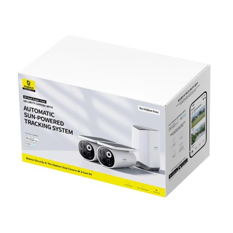 Zewnętrzny zestaw monitoringu Baseus Security S1 Pro Dual 3K (2 kamery) - biały