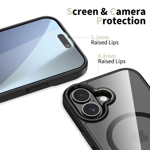 Etui Tech-Protect MagMat MagSafe na iPhone 17 - przezroczysto-czarne