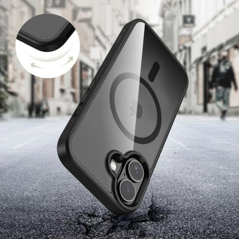 Etui Tech-Protect MagMat MagSafe na iPhone 17 - przezroczysto-czarne
