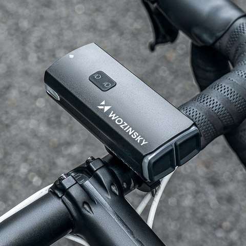 Lampka rowerowa przednia Wozinsky + kabel USB-C (3000 lm) - czarna
