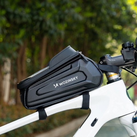 Sakwa rowerowa Wozinsky na ramę pancerna z kieszonką na telefon 1.7 l - czarna