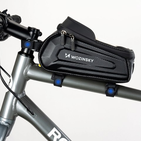 Sakwa rowerowa Wozinsky na ramę pancerna z kieszonką na telefon 1.7 l - czarna