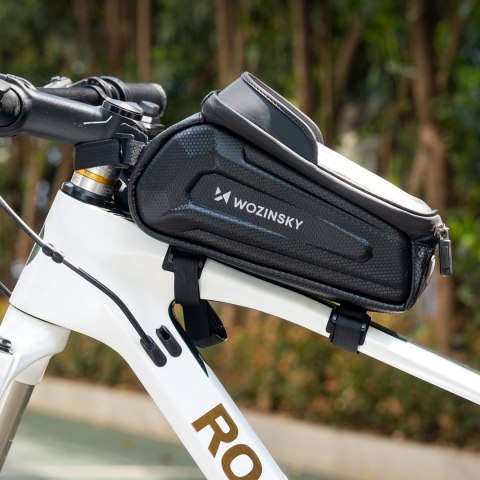 Sakwa rowerowa Wozinsky na ramę pancerna z kieszonką na telefon 1.7 l - czarna