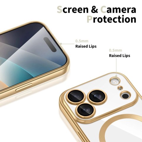 Etui Tech-Protect MagFlex MagSafe na iPhone 17 Pro - przezroczysto-złote