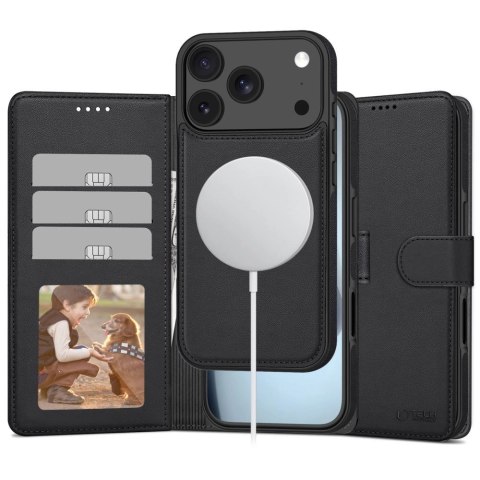Etui Tech-Protect Wallet MagSafe na iPhone 17 Pro Max - czarny mat