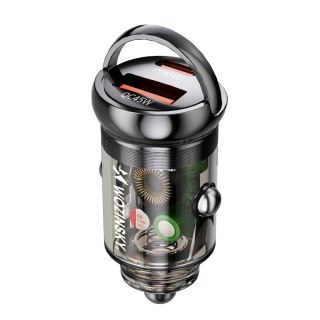 Wozinsky Ładowarka 65W samochodowa USB-C PD 65W / USB-A 45W QC 3.0 - czarna
