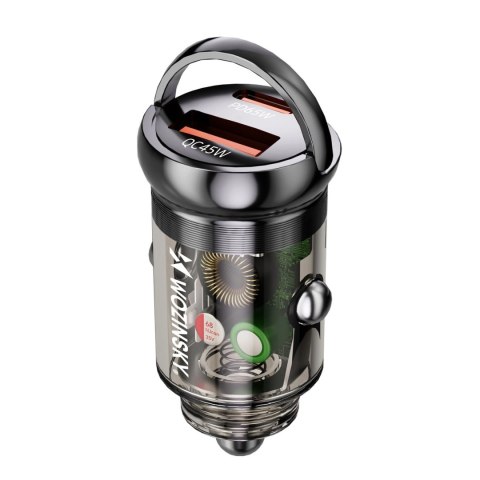 Wozinsky Ładowarka 65W samochodowa USB-C PD 65W / USB-A 45W QC 3.0 - czarna