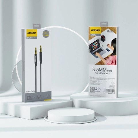 Kabel AUX Dudao L12S mini jack 3.5mm 1m 3 polowy stereo - czarny