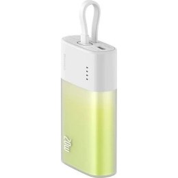 BASEUS powerbank 5200 mAh z wbudowanym kablem Lightning + kabel Typ C do Typ C PD QC 2,4A 20W PPKDC05I biało zielony