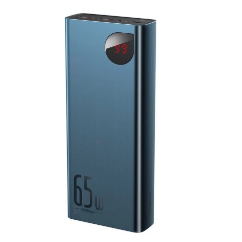 Baseus Adaman powerbank 2x USB / 1x USB Typ C / 1x micro USB 20000mAh 65W Quick Charge 4.0 Power Delivery niebieski (PPIMDA-E03)