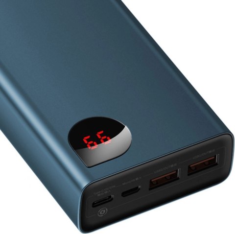 Baseus Adaman powerbank 2x USB / 1x USB Typ C / 1x micro USB 20000mAh 65W Quick Charge 4.0 Power Delivery niebieski (PPIMDA-E03)