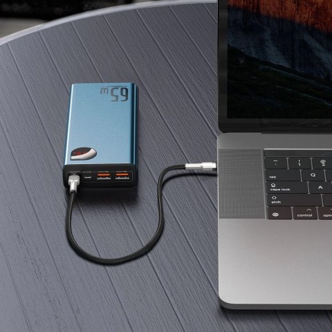 Baseus Adaman powerbank 2x USB / 1x USB Typ C / 1x micro USB 20000mAh 65W Quick Charge 4.0 Power Delivery niebieski (PPIMDA-E03)