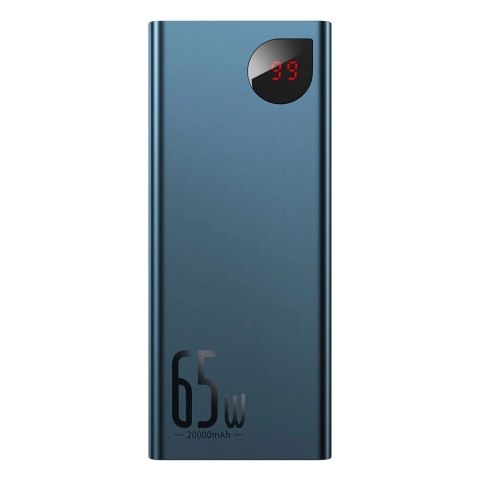 Baseus Adaman powerbank 2x USB / 1x USB Typ C / 1x micro USB 20000mAh 65W Quick Charge 4.0 Power Delivery niebieski (PPIMDA-E03)