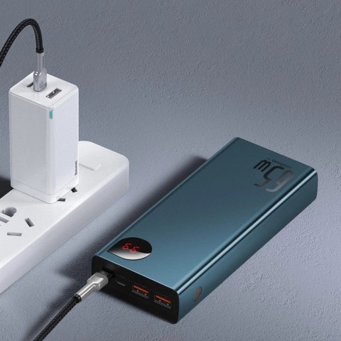 Baseus Adaman powerbank 2x USB / 1x USB Typ C / 1x micro USB 20000mAh 65W Quick Charge 4.0 Power Delivery niebieski (PPIMDA-E03)