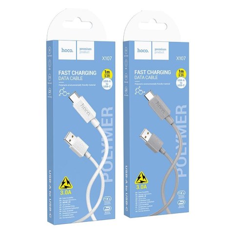 Kabel USB A do USB C Hoco 3A 1 m X107 szary Kabel USB A do USB C Hoco 3A 1 m X107 szary