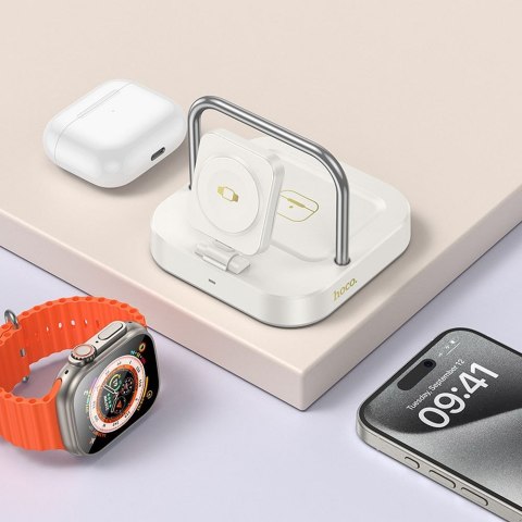 HOCO ładowarka indukcyjna 3w1 kompatybilna z Apple Watch 3A 5W CQ16A biała HOCO ładowarka indukcyjna 3w1 kompatybilna z Apple Watch 3A 5W CQ16A biała