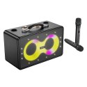 HOCO zestaw karaoke bezprzewodowy głośnik + 2 x bezprzewodowy mikrofon LED 40W HA8 czarny HOCO zestaw karaoke bezprzewodowy głośnik + 2 x bezprzewodowy mikrofon LED 40W HA8 czarny