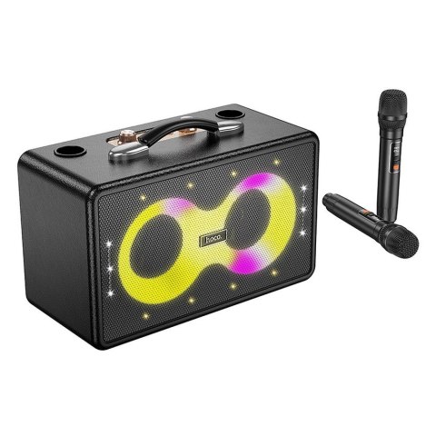 HOCO zestaw karaoke bezprzewodowy głośnik + 2 x bezprzewodowy mikrofon LED 40W HA8 czarny HOCO zestaw karaoke bezprzewodowy głośnik + 2 x bezprzewodowy mikrofon LED 40W HA8 czarny