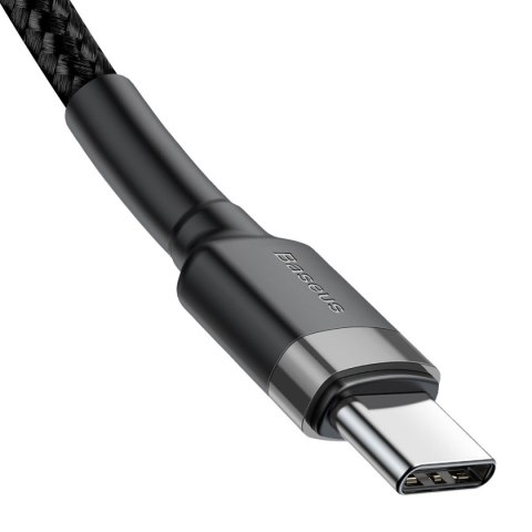 BASEUS kabel Typ C do Typ C 3A Cafule 1 metr szaro-czarny CATKLF-GG1 BASEUS kabel Typ C do Typ C 3A Cafule 1 metr szaro-czarny CATKLF-GG1