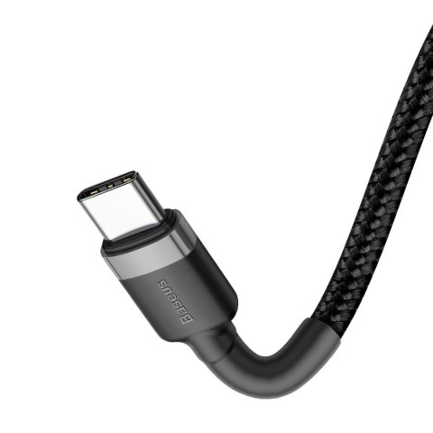 BASEUS kabel Typ C do Typ C 3A Cafule 1 metr szaro-czarny CATKLF-GG1 BASEUS kabel Typ C do Typ C 3A Cafule 1 metr szaro-czarny CATKLF-GG1