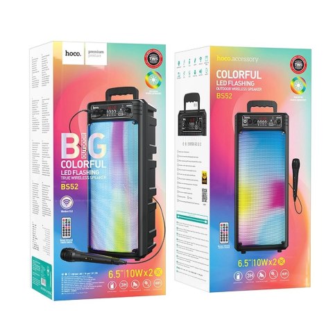 Zestaw do karaoke bluetooth 2 x 10W 3h Hoco BS52 czarny Zestaw do karaoke bluetooth 2 x 10W 3h Hoco BS52 czarny