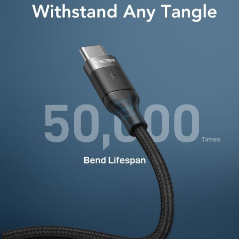 VEGER kabel Typ C do Typ C PD 5A 100W CC02 1,5 m czarny VEGER kabel Typ C do Typ C PD 5A 100W CC02 1,5 m czarny