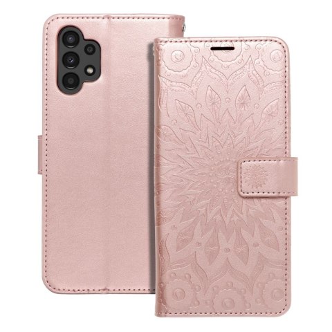 Kabura MEZZO Book do SAMSUNG A13 4G mandala złoty róż Kabura MEZZO Book do SAMSUNG A13 4G mandala złoty róż