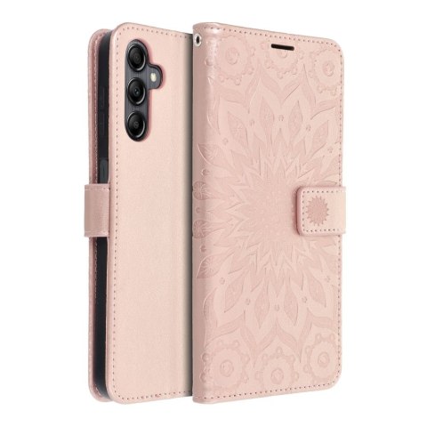 Kabura MEZZO Book do SAMSUNG A14 4G / A14 5G mandala złoty róż Kabura MEZZO Book do SAMSUNG A14 4G / A14 5G mandala złoty róż