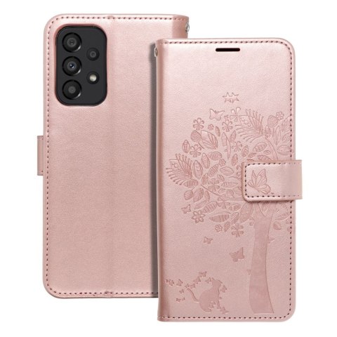 Kabura MEZZO Book do SAMSUNG A33 5G drzewo złoty róż Kabura MEZZO Book do SAMSUNG A33 5G drzewo złoty róż