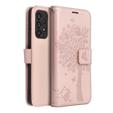 Kabura MEZZO Book do SAMSUNG A33 5G drzewo złoty róż Kabura MEZZO Book do SAMSUNG A33 5G drzewo złoty róż