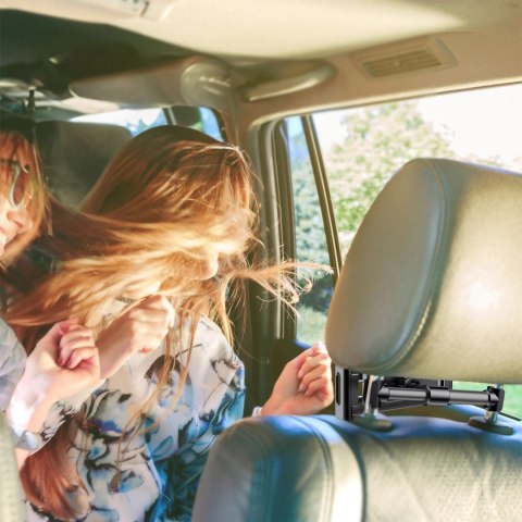 Uchwyt Baseus Backseat Car Mount SUHZ-01 samochodowy na zagłówek do tabletów / smartfonów 4,7-12,9" - czarny Uchwyt Baseus Backseat Car Mount SUHZ-01 samochodowy na zagłówek do tabletów / smartfonów 4,7-12,9" - czarny