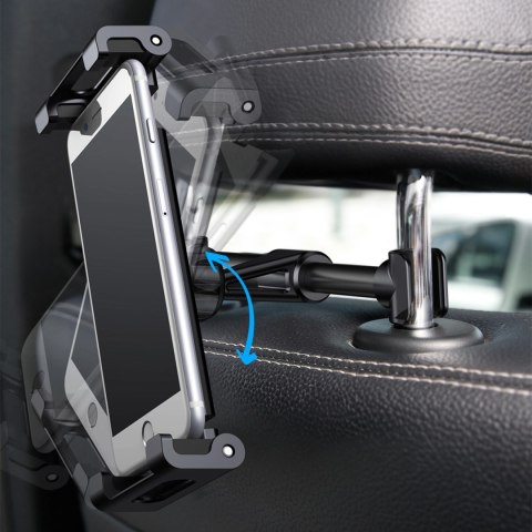 Uchwyt Baseus Backseat Car Mount SUHZ-01 samochodowy na zagłówek do tabletów / smartfonów 4,7-12,9" - czarny Uchwyt Baseus Backseat Car Mount SUHZ-01 samochodowy na zagłówek do tabletów / smartfonów 4,7-12,9" - czarny