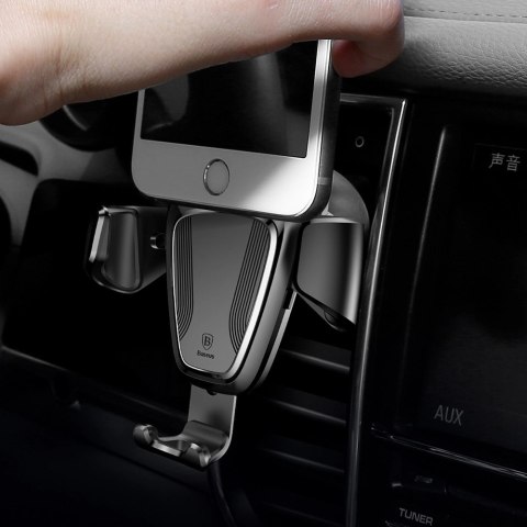 Baseus Gravity Car Mount grawitacyjny uchwyt samochodowy na kratkę wentylacyjną nawiew na telefon 4-6" czarny (SUYL-01) Baseus Gravity Car Mount grawitacyjny uchwyt samochodowy na kratkę wentylacyjną nawiew na telefon 4-6" czarny (SUYL-01)
