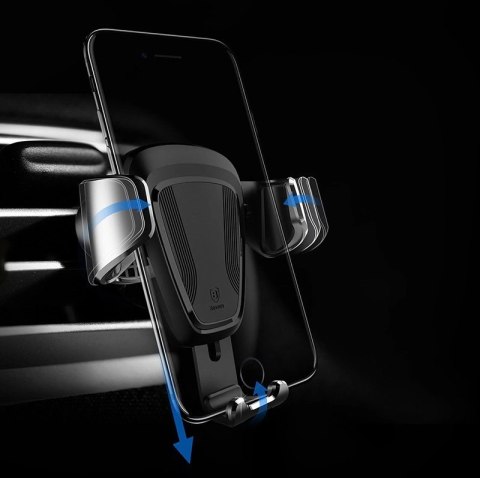 Baseus Gravity Car Mount grawitacyjny uchwyt samochodowy na kratkę wentylacyjną nawiew na telefon 4-6" czarny (SUYL-01) Baseus Gravity Car Mount grawitacyjny uchwyt samochodowy na kratkę wentylacyjną nawiew na telefon 4-6" czarny (SUYL-01)