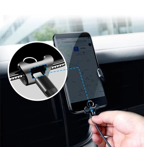 Baseus Gravity Car Mount grawitacyjny uchwyt samochodowy na kratkę wentylacyjną nawiew na telefon 4-6" czarny (SUYL-01) Baseus Gravity Car Mount grawitacyjny uchwyt samochodowy na kratkę wentylacyjną nawiew na telefon 4-6" czarny (SUYL-01)