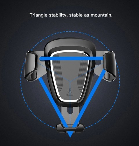 Baseus Gravity Car Mount grawitacyjny uchwyt samochodowy na kratkę wentylacyjną nawiew na telefon 4-6" czarny (SUYL-01) Baseus Gravity Car Mount grawitacyjny uchwyt samochodowy na kratkę wentylacyjną nawiew na telefon 4-6" czarny (SUYL-01)