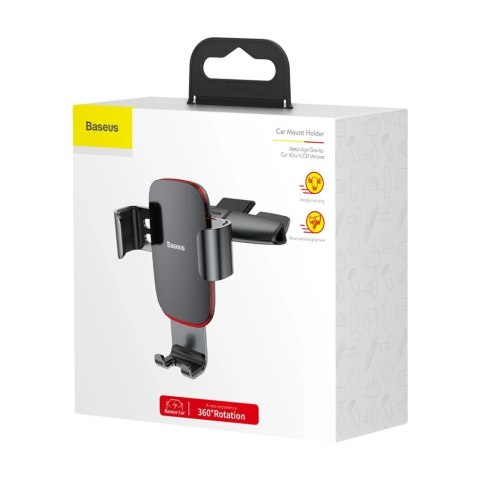 Baseus Metal Age Gravity Car Mount metalowy samochodowy uchwyt grawitacyjny na slot CD czarny (SUYL-J01) Baseus Metal Age Gravity Car Mount metalowy samochodowy uchwyt grawitacyjny na slot CD czarny (SUYL-J01)