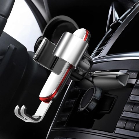 Baseus Metal Age Gravity Car Mount metalowy samochodowy uchwyt grawitacyjny na slot CD srebrny (SUYL-J0S) Baseus Metal Age Gravity Car Mount metalowy samochodowy uchwyt grawitacyjny na slot CD srebrny (SUYL-J0S)
