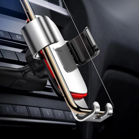 Baseus Metal Age Gravity Car Mount metalowy samochodowy uchwyt grawitacyjny na slot CD srebrny (SUYL-J0S) Baseus Metal Age Gravity Car Mount metalowy samochodowy uchwyt grawitacyjny na slot CD srebrny (SUYL-J0S)
