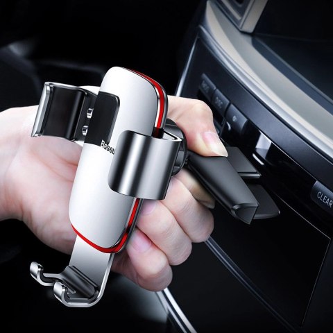 Baseus Metal Age Gravity Car Mount metalowy samochodowy uchwyt grawitacyjny na slot CD srebrny (SUYL-J0S) Baseus Metal Age Gravity Car Mount metalowy samochodowy uchwyt grawitacyjny na slot CD srebrny (SUYL-J0S)
