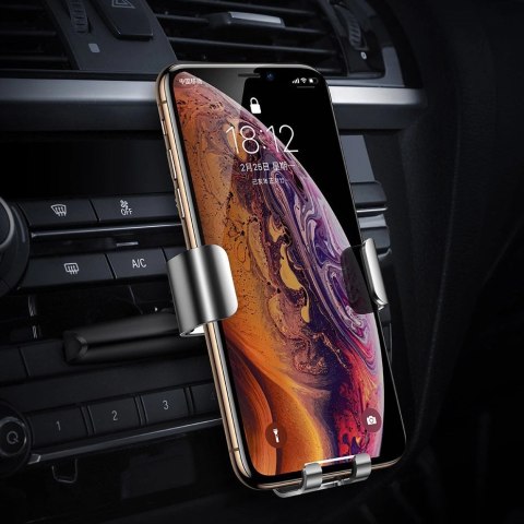 Baseus Metal Age Gravity Car Mount metalowy samochodowy uchwyt grawitacyjny na slot CD srebrny (SUYL-J0S) Baseus Metal Age Gravity Car Mount metalowy samochodowy uchwyt grawitacyjny na slot CD srebrny (SUYL-J0S)
