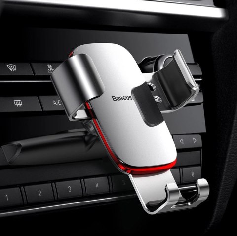 Baseus Metal Age Gravity Car Mount metalowy samochodowy uchwyt grawitacyjny na slot CD srebrny (SUYL-J0S) Baseus Metal Age Gravity Car Mount metalowy samochodowy uchwyt grawitacyjny na slot CD srebrny (SUYL-J0S)