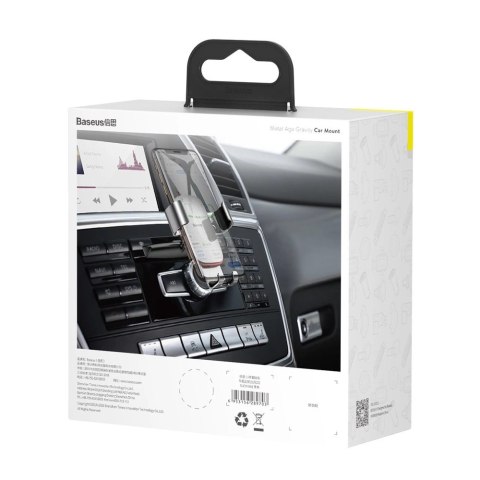 Baseus Metal Age Gravity Car Mount metalowy samochodowy uchwyt grawitacyjny na slot CD srebrny (SUYL-J0S) Baseus Metal Age Gravity Car Mount metalowy samochodowy uchwyt grawitacyjny na slot CD srebrny (SUYL-J0S)
