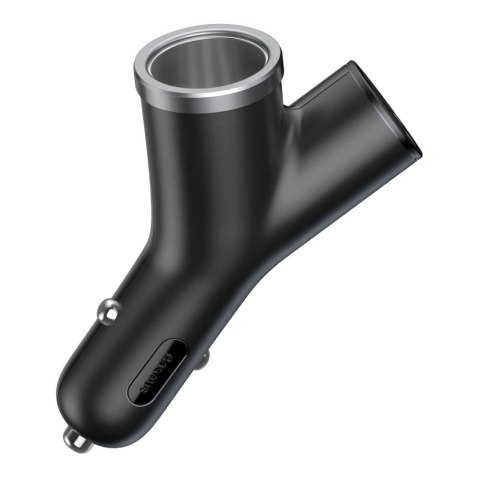 Baseus Y Type Car Charger ładowarka samochodowa 2x USB + gniazdo zapalniczki 3.4A czarny (CCALL-YX01) Baseus Y Type Car Charger ładowarka samochodowa 2x USB + gniazdo zapalniczki 3.4A czarny (CCALL-YX01)