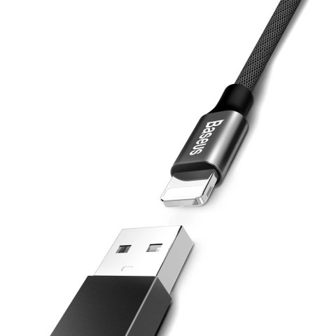 Baseus Yiven kabel przewód w materiałowym oplocie USB / Lightning 1,2M czarny (CALYW-01) Baseus Yiven kabel przewód w materiałowym oplocie USB / Lightning 1,2M czarny (CALYW-01)